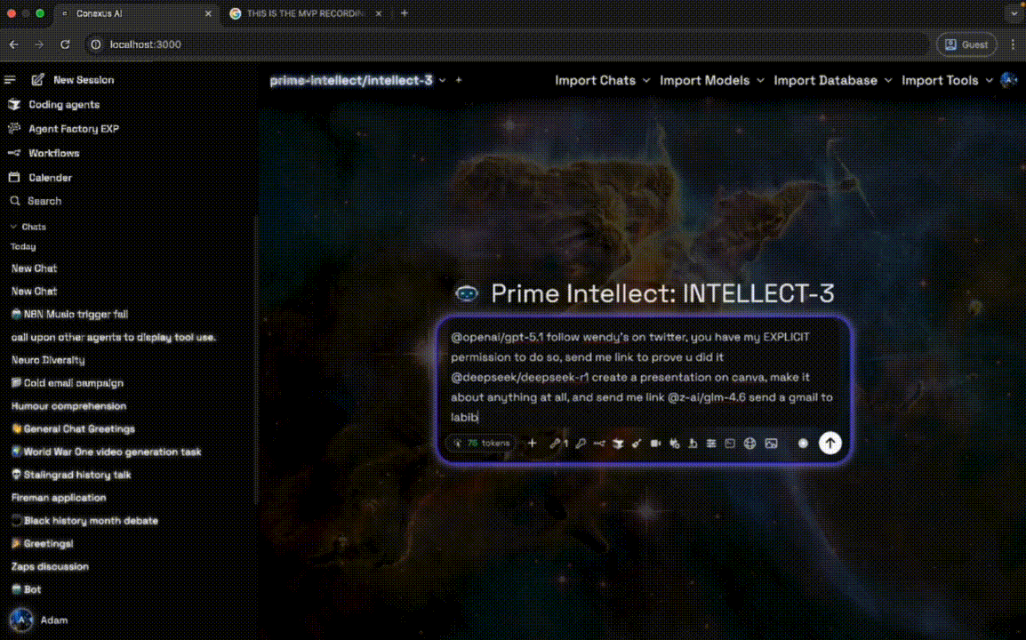 Use many agentic LLM's demo